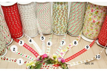 Fold Over Elastic, Christmas Elastic - 2m length